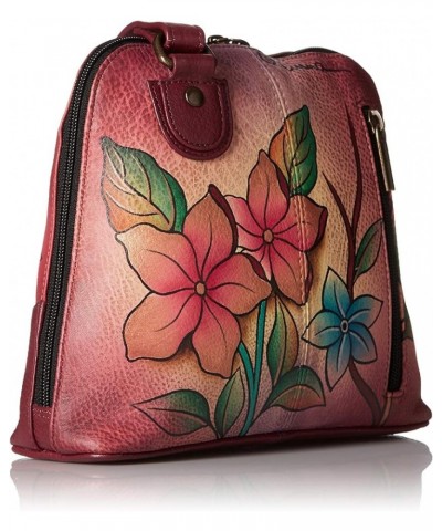 Women's Genuine Leather Small Zip-Around Handbag | Multi Compartment Organizer Birds in Paradise $56.40 Crossbody Bags