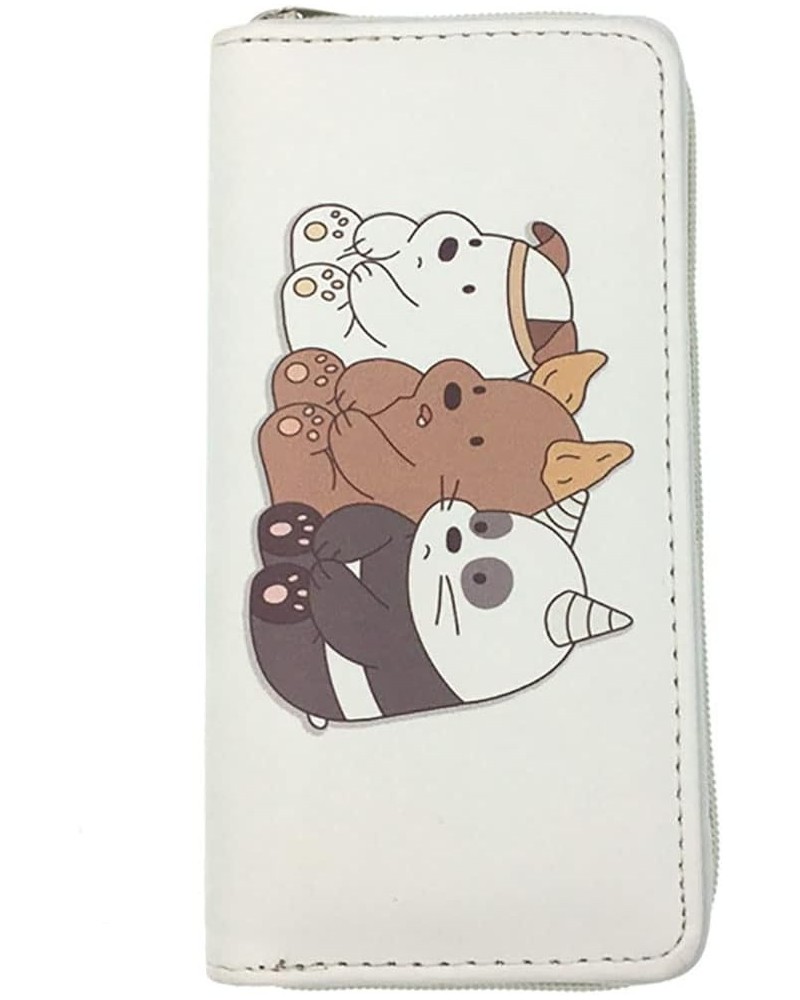 Cute Bear Panda Pattern Women Wallet Long PU Leather Girls Kawaii Credit Card Case Holder Organizer Zipper Coins Purse Cellph...