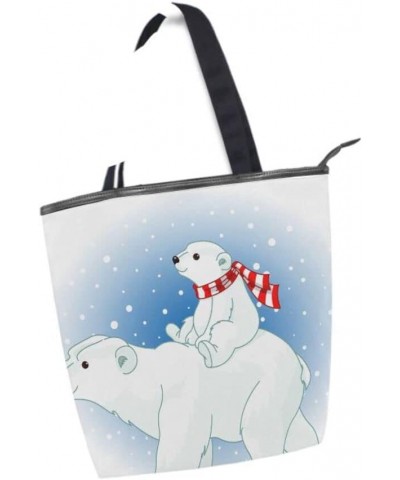 Polar Bear(k1) Tote Handbag for Women Tote Bag, Canvas + leather Shoulder Bag, Hobo bag, Satchel Purse(237ri1b) $13.49 Totes