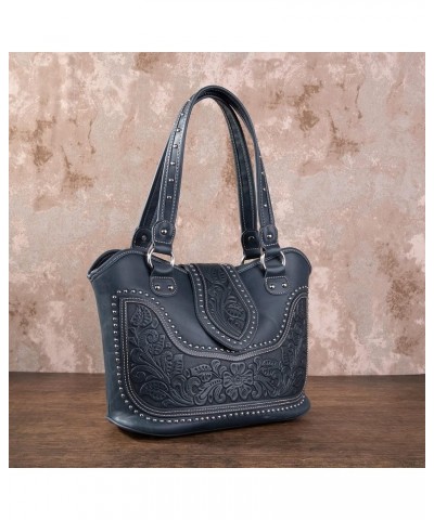 Women's Western Handbag Tooling Tote Bag Conceal Carry Purse with Detachable Holster C-navy $30.14 Totes