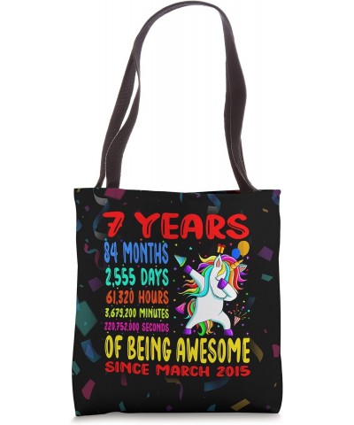 7 Years Of Being Awesome Since March 2015 7th Birthday Kids Tote Bag $10.27 Totes