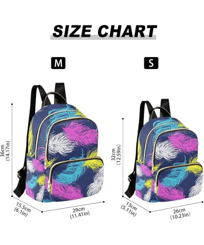 Small Backpack for Women Travel Bag Colorful Feathers Boho Daypack Purse Fashion Shoulder Bag Rucksack Medium A476 $11.96 Bac...