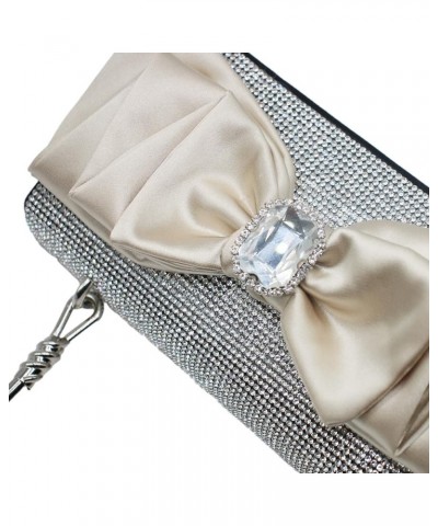 Shiny Sparkly Rhinestones Bow Clutch Purse for Women Satin Evening Bags Wedding Party Handbag Bride Purse A-black $20.37 Even...