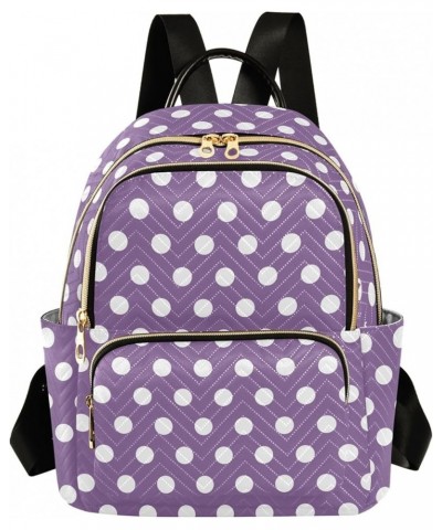 Travel Backpack Purse for Women Fashion Anti-theft Work Casual Purple Polka Dots Daypack Shoulder Bag Medium Size Small $17.0...