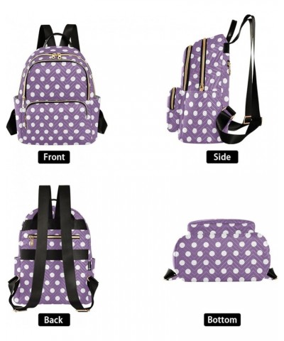 Travel Backpack Purse for Women Fashion Anti-theft Work Casual Purple Polka Dots Daypack Shoulder Bag Medium Size Small $17.0...