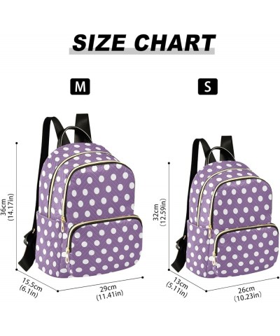 Travel Backpack Purse for Women Fashion Anti-theft Work Casual Purple Polka Dots Daypack Shoulder Bag Medium Size Small $17.0...