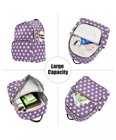 Travel Backpack Purse for Women Fashion Anti-theft Work Casual Purple Polka Dots Daypack Shoulder Bag Medium Size Small $17.0...