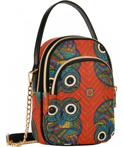 Cell Phone Purse Mandala Owls Flower Funny Crossbody Handbag Durable Shoulder Bag Sturdy Travel Pouch Compact Chic Bag for Wo...