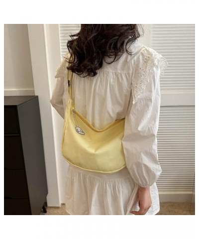 Harajuku Shoulder Bag Simple Ladies Bag Solid Color Messenger Bag Large Capacity Casual Zipper Soft Cloth for Teenager $8.58 ...