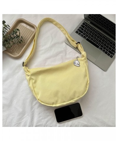 Harajuku Shoulder Bag Simple Ladies Bag Solid Color Messenger Bag Large Capacity Casual Zipper Soft Cloth for Teenager $8.58 ...