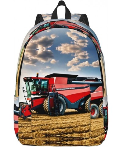 Company Farm Tractor Print Unisex Canvas Bag Canvas Shoulder Pouch Pack Lightweight Backpack For Woman Lady Black Small $17.6...