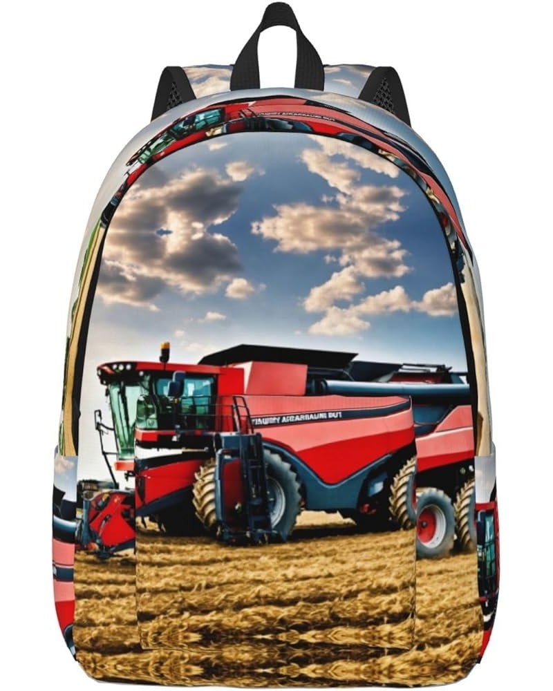 Company Farm Tractor Print Unisex Canvas Bag Canvas Shoulder Pouch Pack Lightweight Backpack For Woman Lady Black Small $17.6...