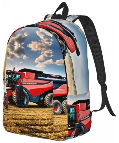 Company Farm Tractor Print Unisex Canvas Bag Canvas Shoulder Pouch Pack Lightweight Backpack For Woman Lady Black Small $17.6...