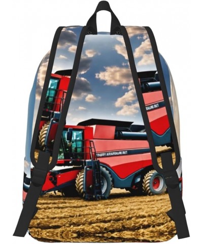 Company Farm Tractor Print Unisex Canvas Bag Canvas Shoulder Pouch Pack Lightweight Backpack For Woman Lady Black Small $17.6...