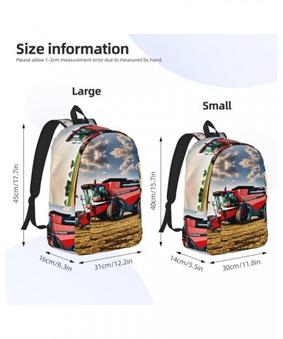 Company Farm Tractor Print Unisex Canvas Bag Canvas Shoulder Pouch Pack Lightweight Backpack For Woman Lady Black Small $17.6...