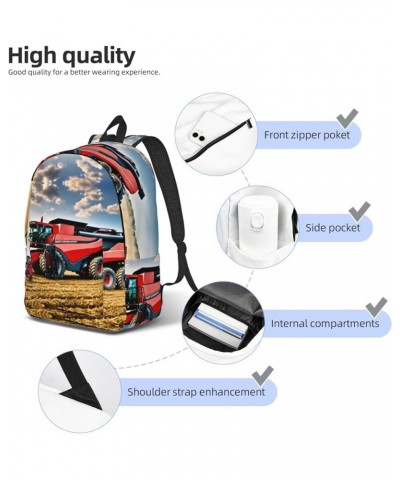 Company Farm Tractor Print Unisex Canvas Bag Canvas Shoulder Pouch Pack Lightweight Backpack For Woman Lady Black Small $17.6...