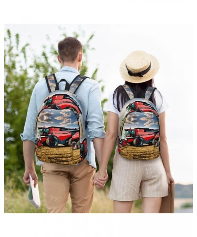 Company Farm Tractor Print Unisex Canvas Bag Canvas Shoulder Pouch Pack Lightweight Backpack For Woman Lady Black Small $17.6...