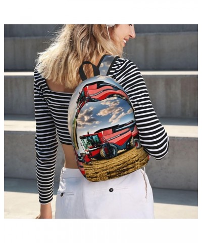 Company Farm Tractor Print Unisex Canvas Bag Canvas Shoulder Pouch Pack Lightweight Backpack For Woman Lady Black Small $17.6...