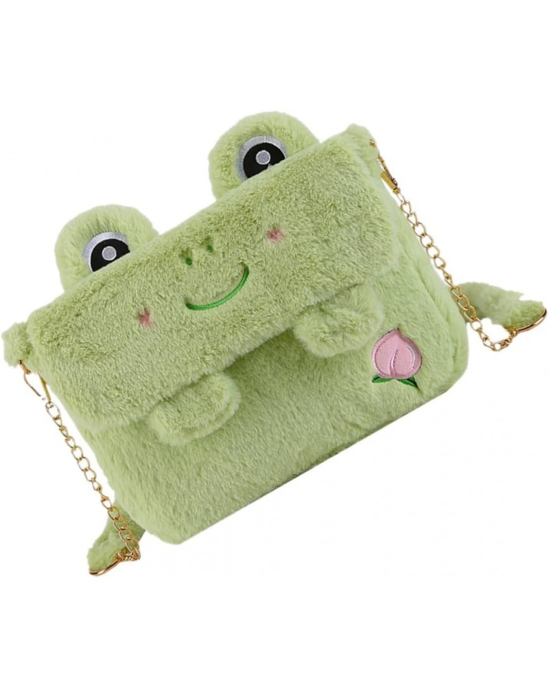 Women Kids Cute Plush Frog Crossbody Bag Cute Frog Shoulder Bag Small Cell Phone Wallet Coin Purse Bag Shoulder Handbag Carto...