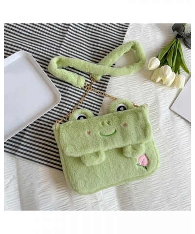 Women Kids Cute Plush Frog Crossbody Bag Cute Frog Shoulder Bag Small Cell Phone Wallet Coin Purse Bag Shoulder Handbag Carto...