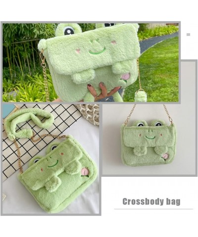 Women Kids Cute Plush Frog Crossbody Bag Cute Frog Shoulder Bag Small Cell Phone Wallet Coin Purse Bag Shoulder Handbag Carto...