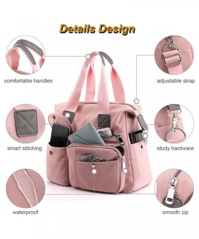 Women Utility Tote Bag Teacher Purses and Handbags for Nurses Waterproof Nylon Multi Pocket Shoulder Bags Work Bag Tote Gray ...