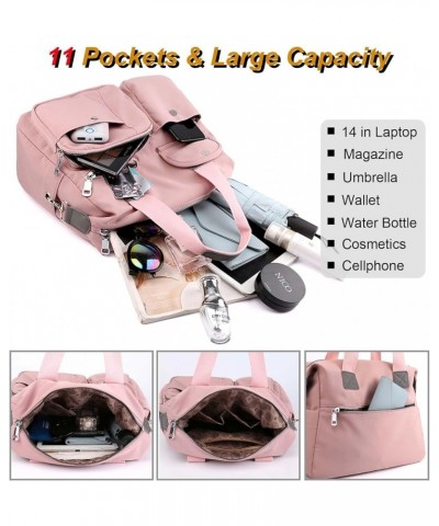 Women Utility Tote Bag Teacher Purses and Handbags for Nurses Waterproof Nylon Multi Pocket Shoulder Bags Work Bag Tote Gray ...