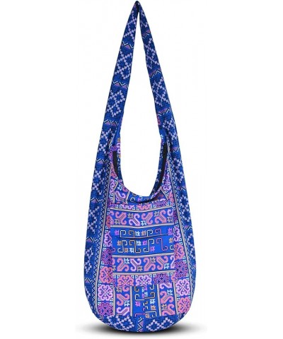 Crossbody Handbag Boho Handmade Cotton Bag For Unisex Tribeblue $11.39 Crossbody Bags