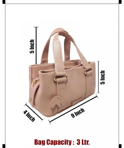 Women's PU Leather Mini Handbag, Top Handle Small Satchel Bag for Ladies Old Pink $20.68 Satchels