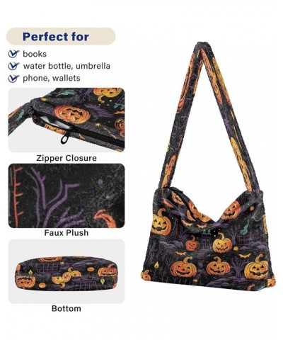 Tropical Leaves Green Leaves Womens Shoulder Bag, Book Tote Bag, Autumn Handbags Halloween With Pumpkins and Stars-4 $12.49 S...