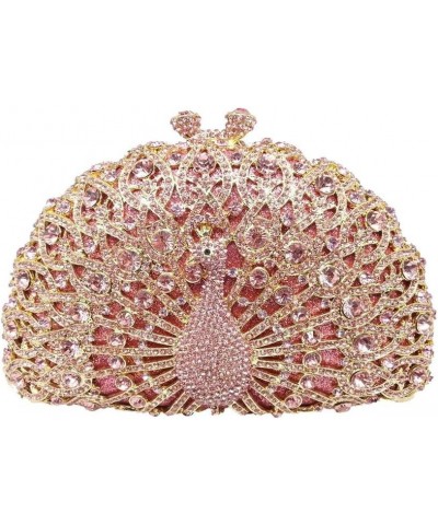 Elegant Crystal Clutches For Women Peacock Clutch Bag Evening Purses and Handbags Pink $35.88 Evening Bags