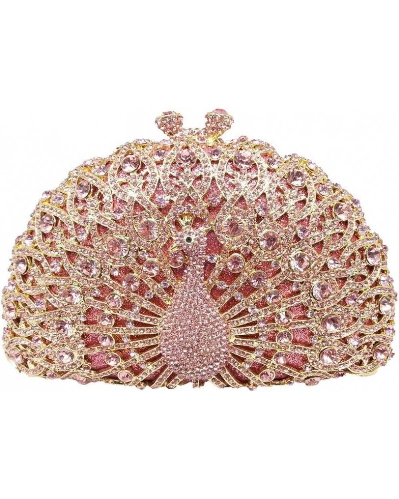 Elegant Crystal Clutches For Women Peacock Clutch Bag Evening Purses and Handbags Pink $35.88 Evening Bags