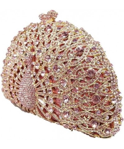 Elegant Crystal Clutches For Women Peacock Clutch Bag Evening Purses and Handbags Pink $35.88 Evening Bags