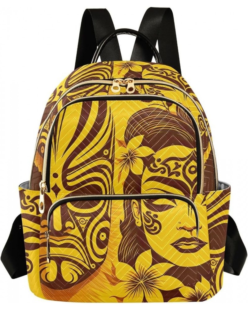 Small Fashion Backpack for Women Tiki Mask Woman Print Ladies Travel Daypack Aesthetic Shoulder Bag 10.2×5.1×12.5 IN $13.12 B...