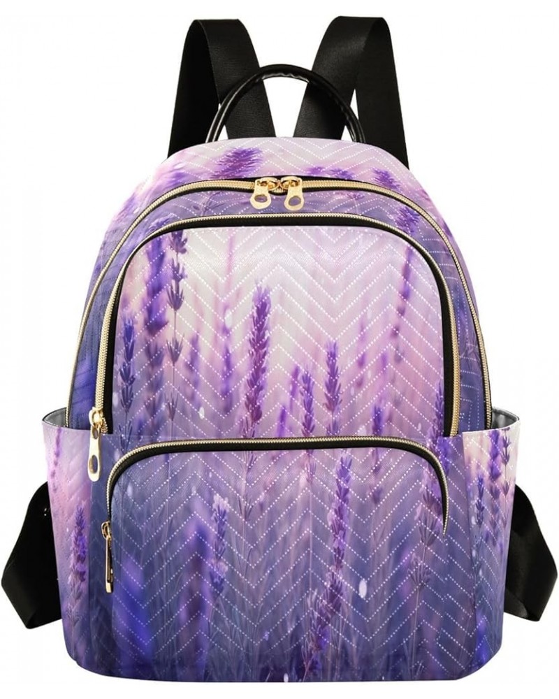 Lavender Field Dreamy Quilted Backpack for Women Travel Bag Shoulder Bags Purses for Work Nurse Daily M Medium $13.02 Backpacks