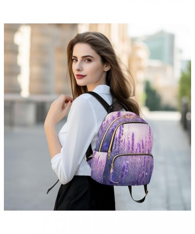 Lavender Field Dreamy Quilted Backpack for Women Travel Bag Shoulder Bags Purses for Work Nurse Daily M Medium $13.02 Backpacks