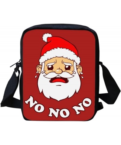 Christmas Messenger Bag Adjustable Shoulder Bag Crossbody Bag for Kids Adults Funny Santa $11.20 Crossbody Bags