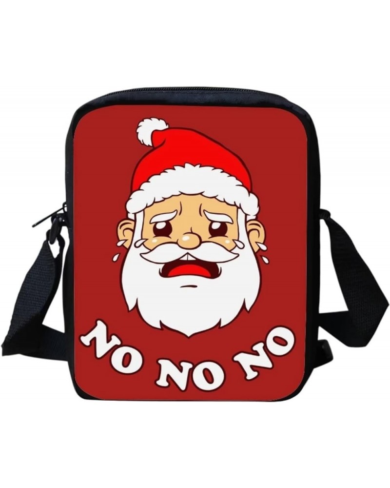 Christmas Messenger Bag Adjustable Shoulder Bag Crossbody Bag for Kids Adults Funny Santa $11.20 Crossbody Bags