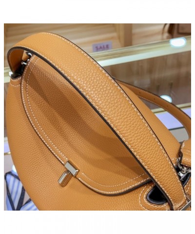 Woman Handbag Luxury Leather Underarm Shoulder Casual Tote Lady Soft Bucket Bag White-s $35.25 Crossbody Bags