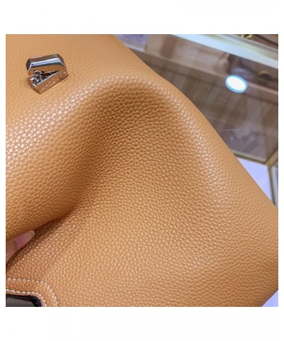 Woman Handbag Luxury Leather Underarm Shoulder Casual Tote Lady Soft Bucket Bag White-s $35.25 Crossbody Bags