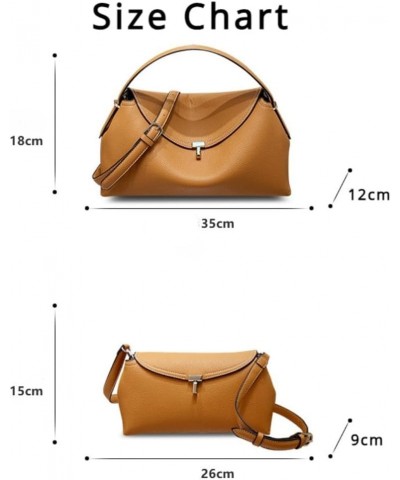 Woman Handbag Luxury Leather Underarm Shoulder Casual Tote Lady Soft Bucket Bag White-s $35.25 Crossbody Bags