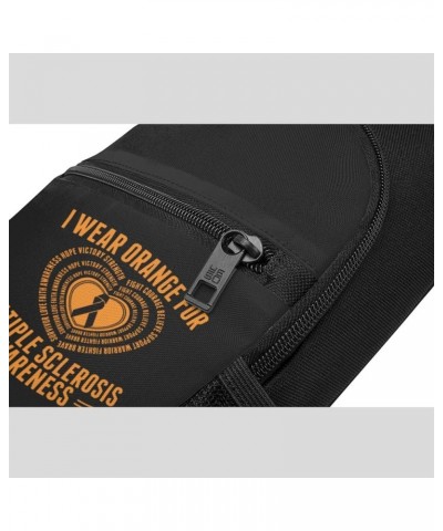 I Wear Orange for Ms Awareness Crossbody Bags Adjustable Leisure Travel Crossbody Shoulder Bag Unisex One Size Black $22.48 C...