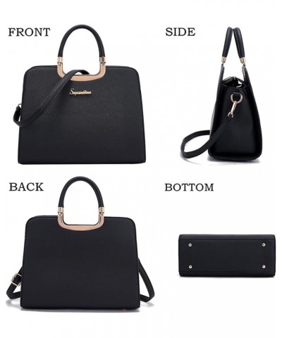 Purses for Women Tote Handbags Shoulder Bag Top Handle Satchel Work Purse Set 2pcs Black $18.00 Totes