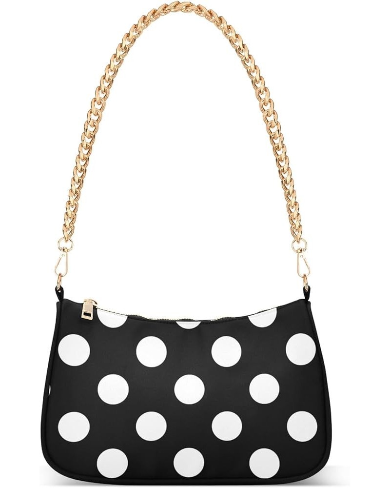 Black White Polka Dots Small Purse Hobo Crossbody Women Vintage Handbags Colorful Cute Shoulder Bags Black White Polka Dots $...