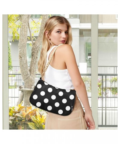 Black White Polka Dots Small Purse Hobo Crossbody Women Vintage Handbags Colorful Cute Shoulder Bags Black White Polka Dots $...