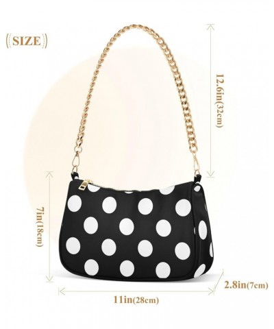 Black White Polka Dots Small Purse Hobo Crossbody Women Vintage Handbags Colorful Cute Shoulder Bags Black White Polka Dots $...