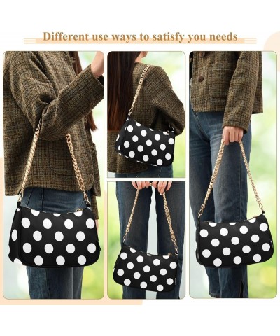 Black White Polka Dots Small Purse Hobo Crossbody Women Vintage Handbags Colorful Cute Shoulder Bags Black White Polka Dots $...