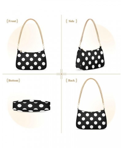 Black White Polka Dots Small Purse Hobo Crossbody Women Vintage Handbags Colorful Cute Shoulder Bags Black White Polka Dots $...