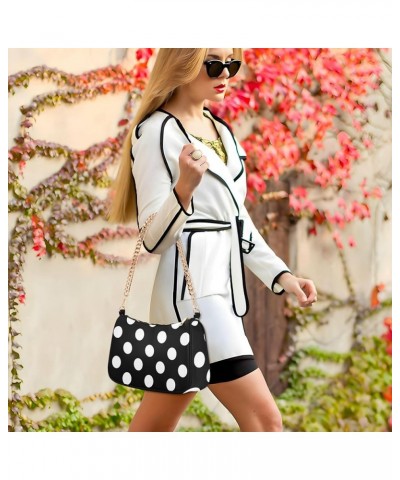 Black White Polka Dots Small Purse Hobo Crossbody Women Vintage Handbags Colorful Cute Shoulder Bags Black White Polka Dots $...