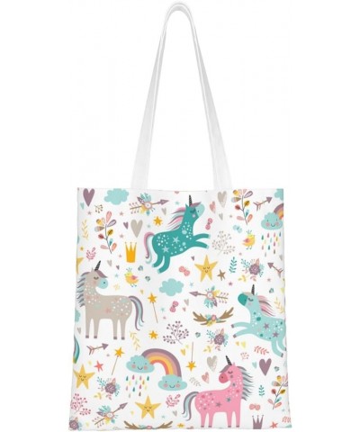 Unicorns Single Shoulder Fashion Canvas Tote Shopping Bags Handbags For Men And Women Unicorns1 $11.92 Totes